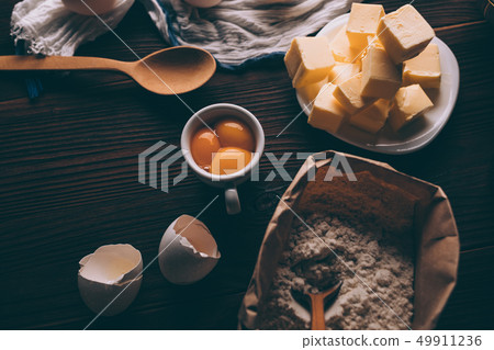 Ingredients for baking homemade pie Ingredients for baking homemade pie 49911236