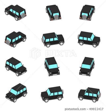 Animation of the rotation of the of an SUV 49911417
