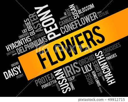 Flowers word cloud collage 49912715