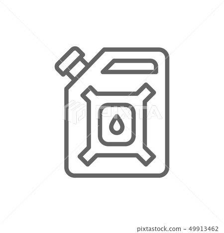 Oil gallon, gasoline canister, petrol jerrican line icon. 49913462