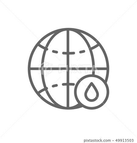 World with drop line icon. Isolated on white background 49913503