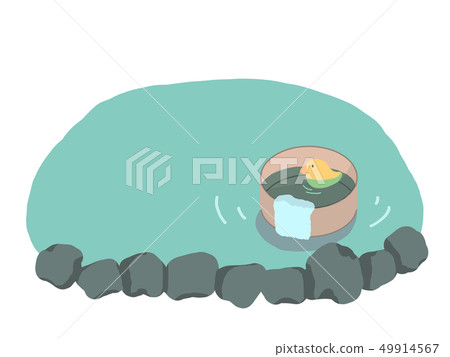 Open-air rock bath, duck toys and bath tub Open-air rock bath, duck toys and bath tub 49914567