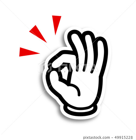 Hand cartoon style icon-OK sign - Stock Illustration [49915228 