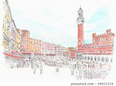 World Heritage Streets-Italy-Siena-Campo Square 49915259