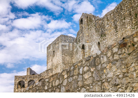 Huge walls of the medieval castle Strecno. 49915426