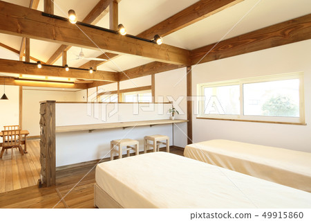 Stylish bedroom with a pet living designer's house Stylish bedroom with a pet living designer's house 49915860