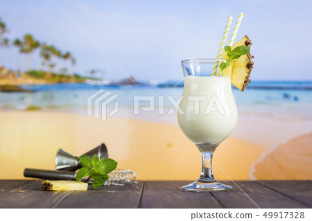Cold pina colada cocktail 49917328