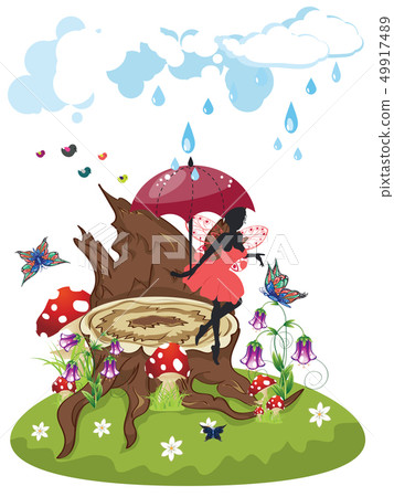 Tree Stump and Fairy Tree Stump and Fairy 49917489