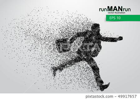 Business man silhouette from particles 49917657