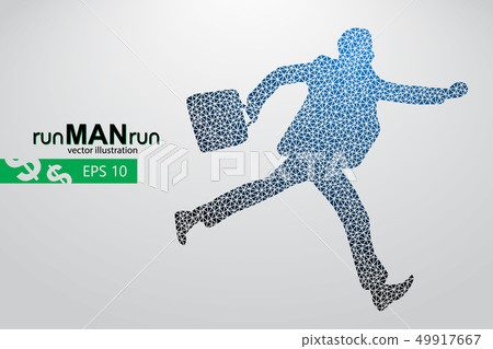 Business man silhouette from triangles. Business man silhouette from triangles. 49917667