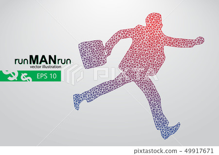 Business man silhouette from triangles. 49917671