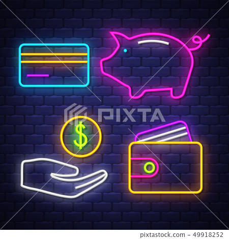 Money and banking neon signs collection Money and banking neon signs collection 49918252