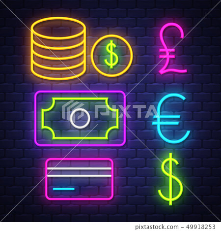 Money and banking neon signs collection Money and banking neon signs collection 49918253