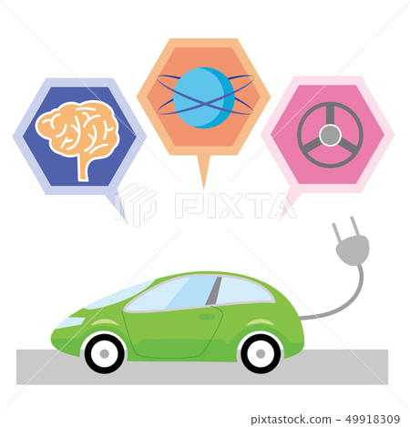 新一代電動車 插圖素材 圖庫