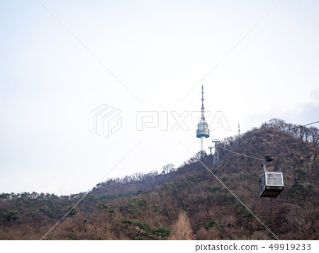 Seoul Namsan cable car and Seoul Namsan Tower 49919233