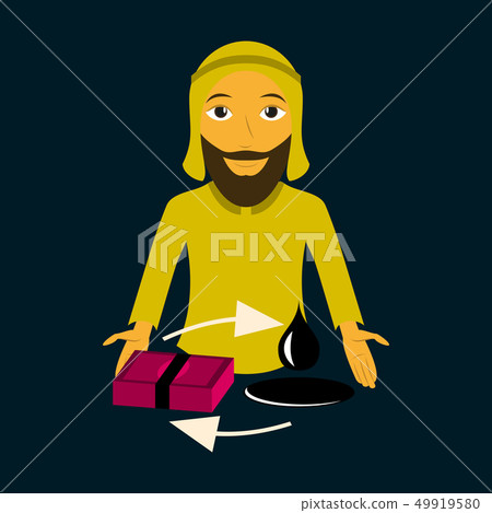 flat icon on theme Arabic business Arab businessman with oil 49919580