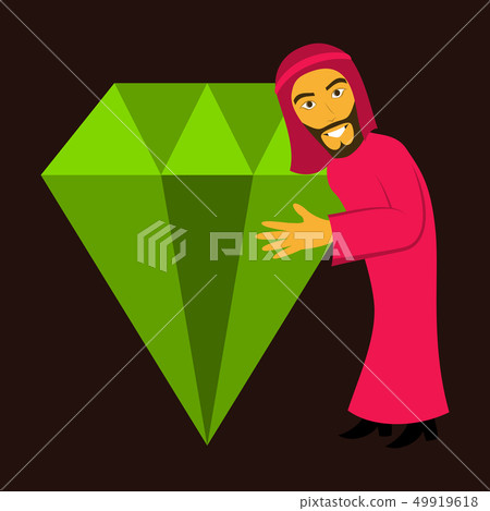 flat icon on theme Arabic business arabic man with a diamond 49919618