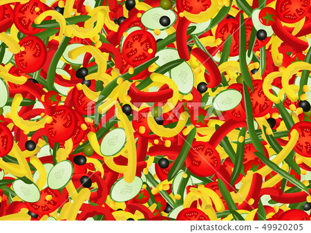 Vector vegetables seamless pattern background Vector vegetables seamless pattern background 49920205