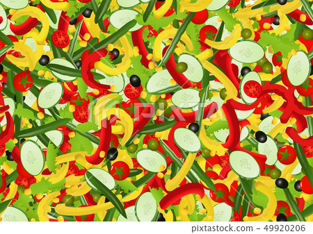 Vector vegetables seamless pattern background Vector vegetables seamless pattern background 49920206