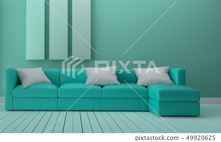 Modern room interior mint style. 3D rendering 49920625