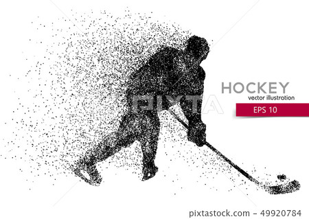 silhouette of a hockey player from particles. silhouette of a hockey player from particles. 49920784