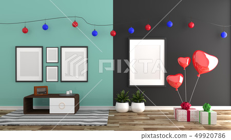 Modern room min and black wall background 49920786