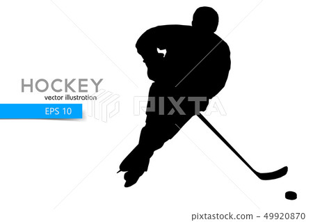 silhouette of a hockey player. 49920870
