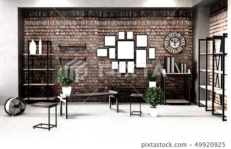 Modern loft style living interior design 49920925