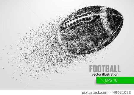 silhouette of a football ball from particle. 49921058