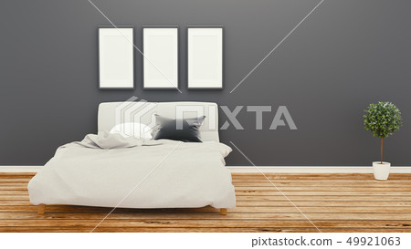Empty room, bed room dark wall 49921063