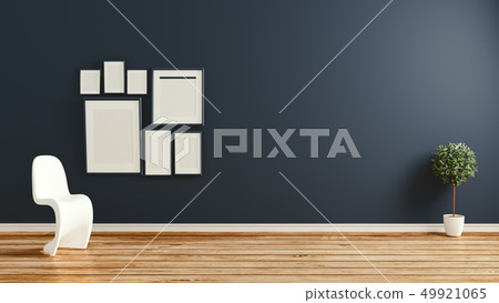 Empty room interior design, white chair 49921065