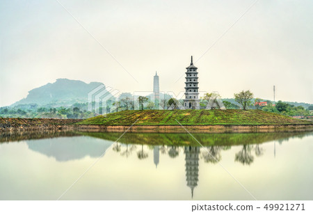 View of the Bai Dinh temple complex at Trang An, Vietnam 49921271