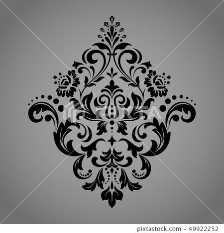 Damask graphic ornament. Floral design element. 49922252