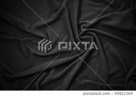 Wavy texture of black fleece 49922364