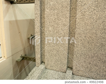 at construction frame - styrofoam blocks for house 49922498