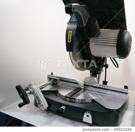 industrial circular saw on table for woodworking 49923286