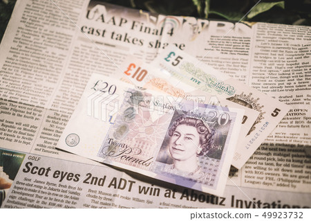 British banknote pound sterling 49923732