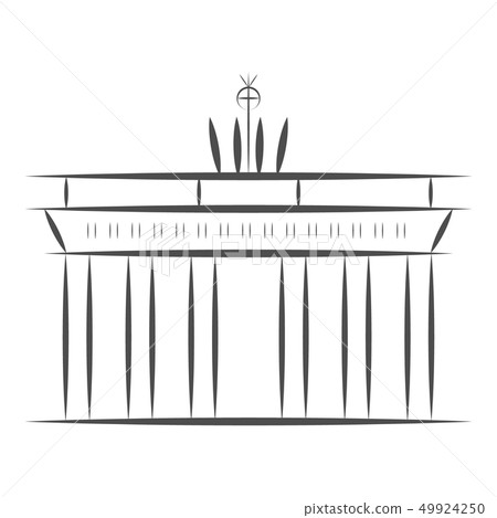 Travel Germany sign. Berlin city famous Brandenburger gate. Vector sketch illustration isolated on Travel Germany sign. Berlin city famous Brandenburger gate. Vector sketch illustration isolated on 49924250