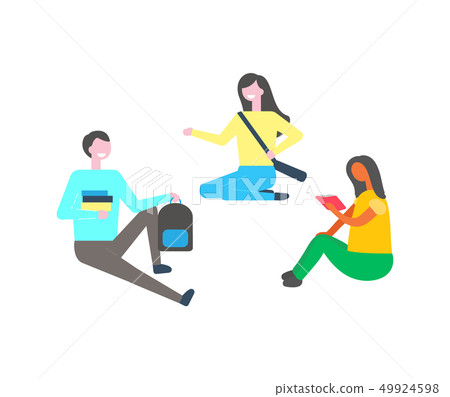 People with Books, Students of University Talking 49924598