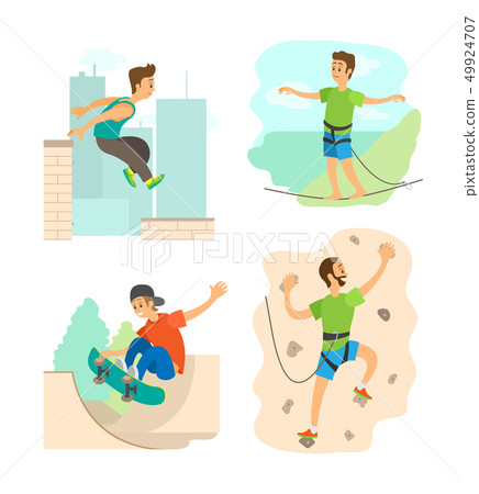 Extreme Sports Activity of People Hobby Vector Set Extreme Sports Activity of People Hobby Vector Set 49924707