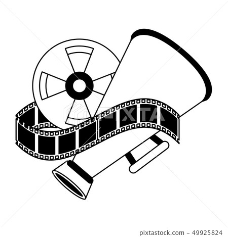 Cinema and movies cartoons in black and white Cinema and movies cartoons in black and white 49925824