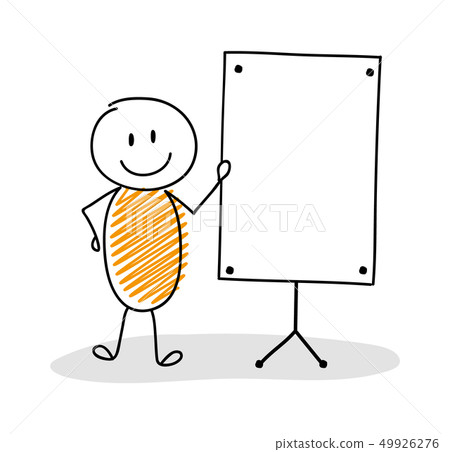 Hand drawn cartoon person holding empty 49926276