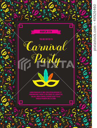 Carnival Party invitation with colorful texture. Carnival Party invitation with colorful texture. 49926460