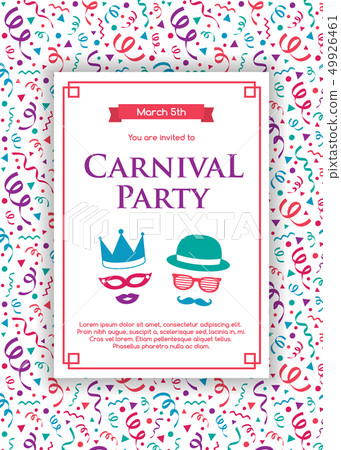 Carnaval Party invitation card with funny Carnaval Party invitation card with funny 49926461