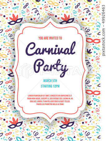 Carnaval Party invitation card with funny Carnaval Party invitation card with funny 49926463