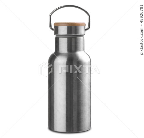 Metal thermos 3D model isolated on white backgroun 49926781