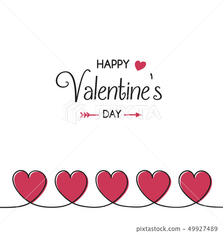 Vintage Valentine's Day card with cute hand drawn Vintage Valentine's Day card with cute hand drawn 49927489