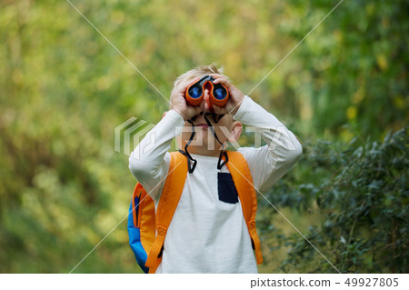 The little boy young researcher exploring with 49927805