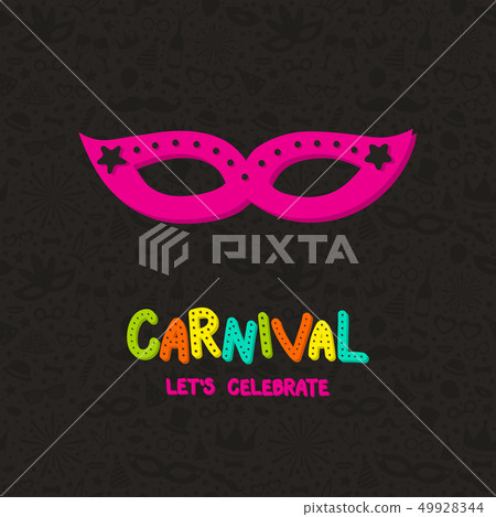 Carnival Party - colorful poster with mask. Vector Carnival Party - colorful poster with mask. Vector 49928344