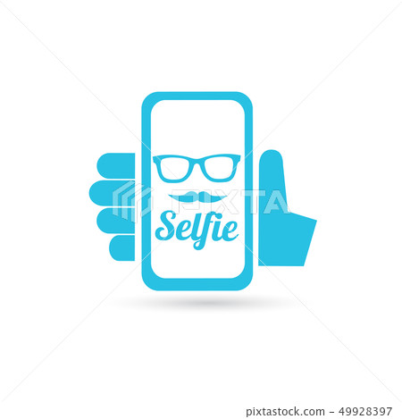 Taking Selfie Photo on Smart Phone concept icon isolated on white. vector illustration Taking Selfie Photo on Smart Phone concept icon isolated on white. vector illustration 49928397